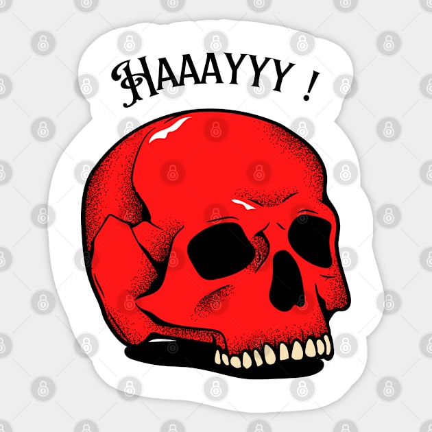 RED Skull Sticker by attire zone